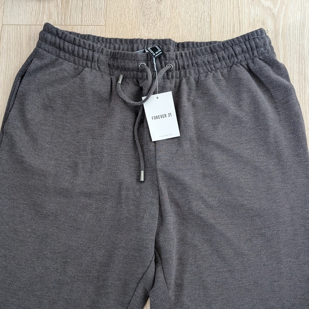 Forever 21 Men Gray Trackpant Drawstring Jogging Pant Cotton Blend Size XL